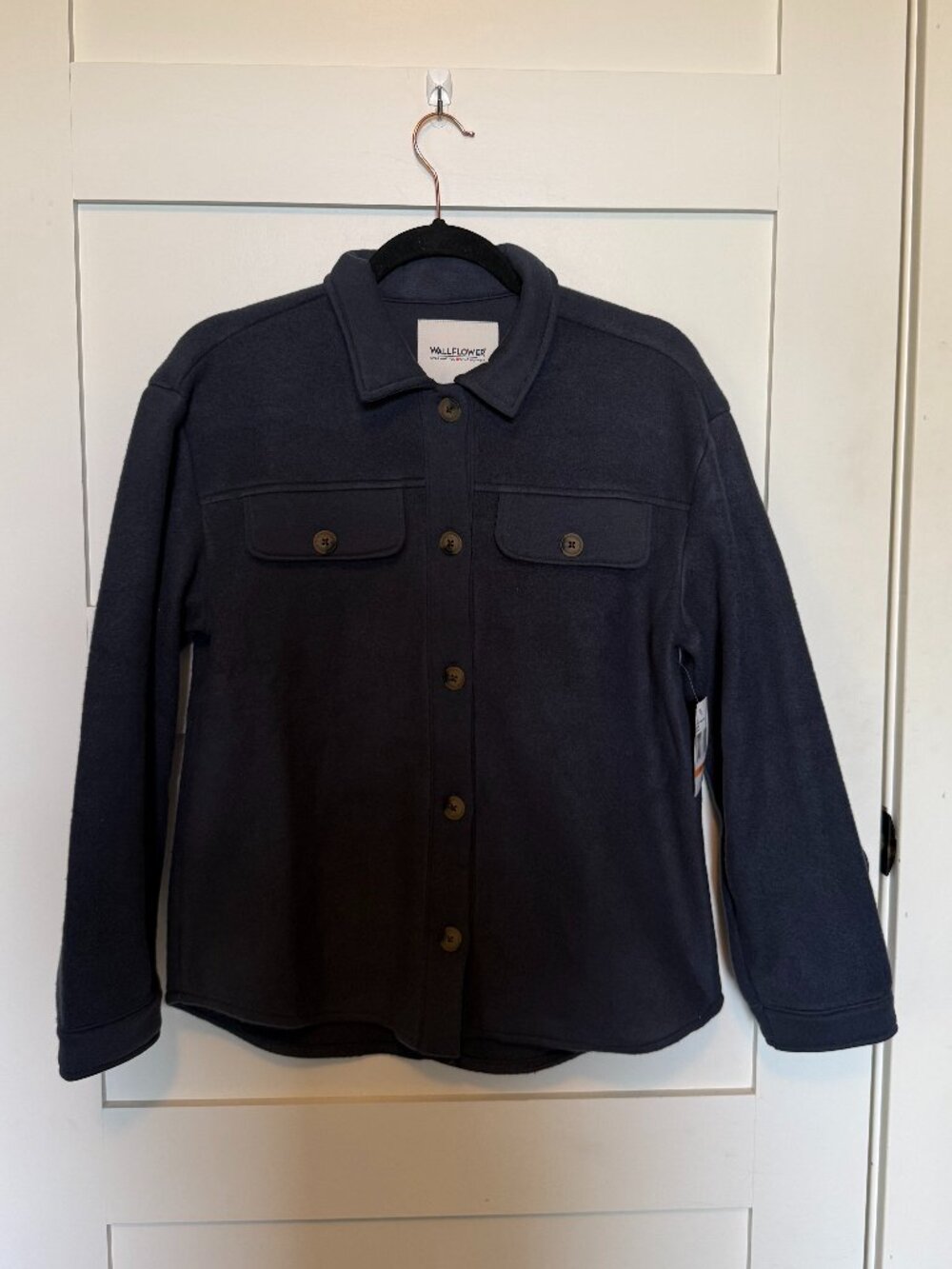 Navy Fleece WallFlower Shacket